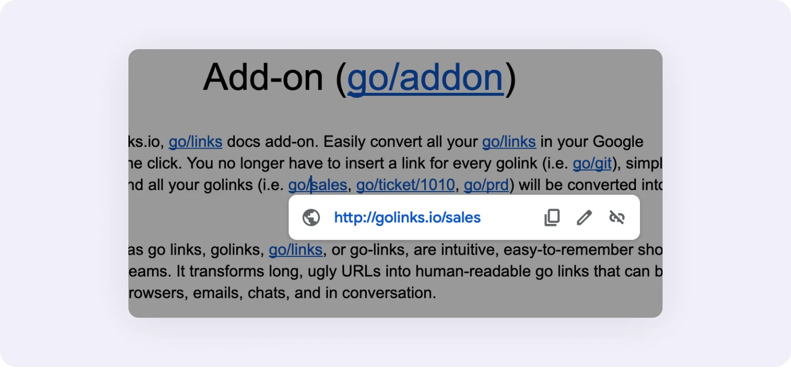 GoLinks® in Google Docs
